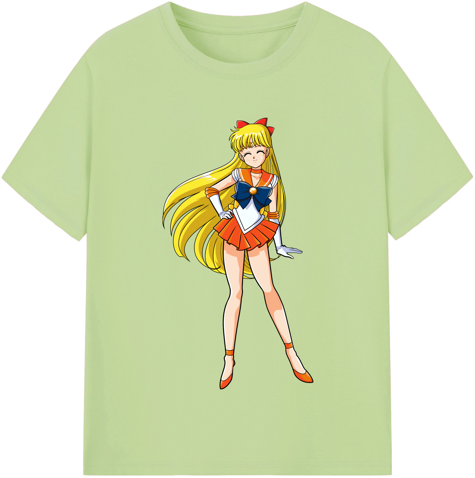（画像用） 美少女戦士セーラームーン 愛野 美奈子 あいの みなこ Sailor Moon Aino Minako 綿100％半袖Tシャツ（フロントプリント）